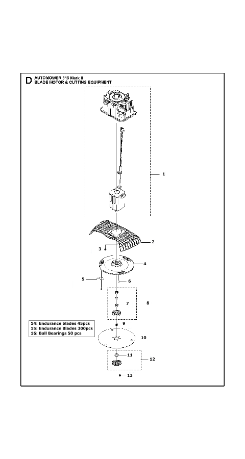 Automower 315 Mark II Blade Motor & Cutting Equipment
