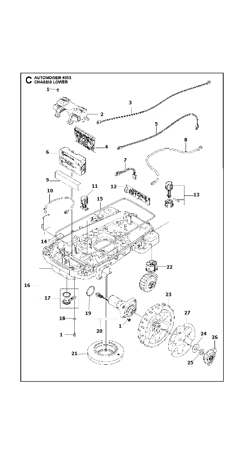 Automower 405X Chassis Lower