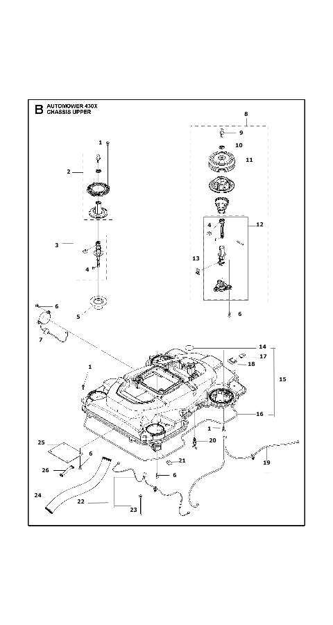 Automower 430X Chassis Upper