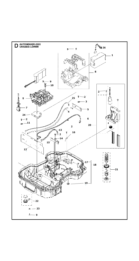 Automower 430X Chassis Lower