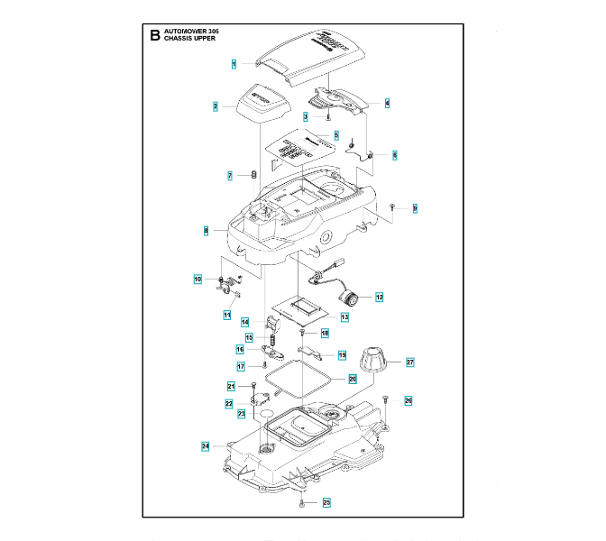 Automower 305 2015-01 Chassis Upper