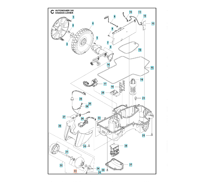 Automower 305 2015-01 Chassis Lower