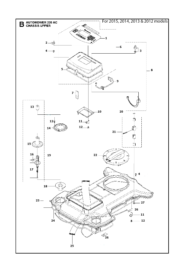 Automower 220AC Chassis Upper 2012-2015
