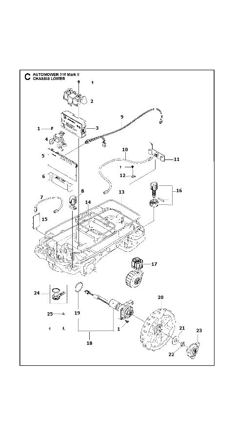 Automower 310 Mark II Chassis Lower