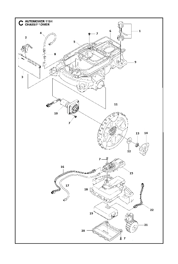 Automower 115H Chassis Lower