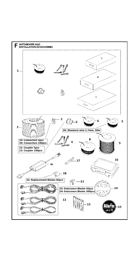 Automower 405X Installation Accessories