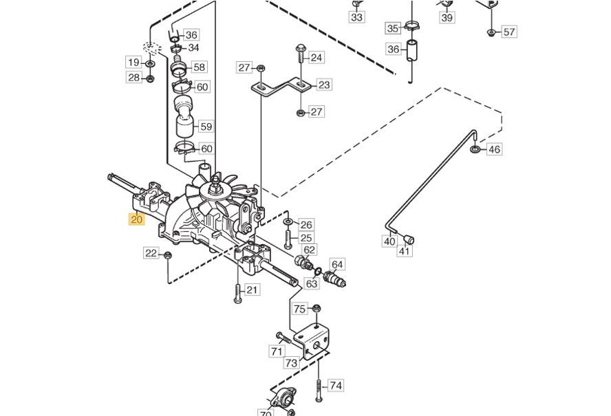 Stiga / Mountfield Genuine Parts - TRANSAXLE K57V - P/N: 1137-0126-01