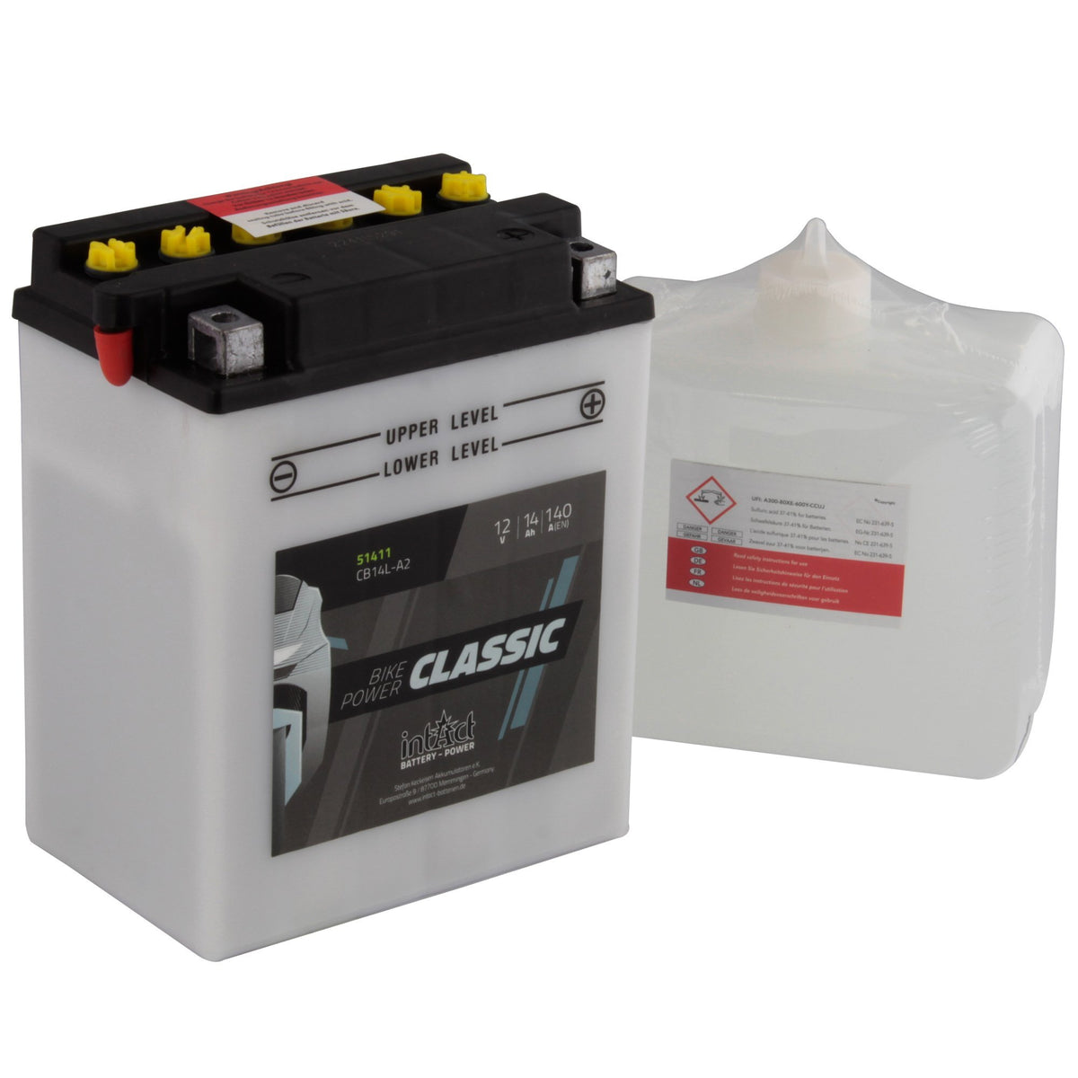 INTACT CB14L-A2 Classic Bike-Power Battery With Acid Pack - 12V