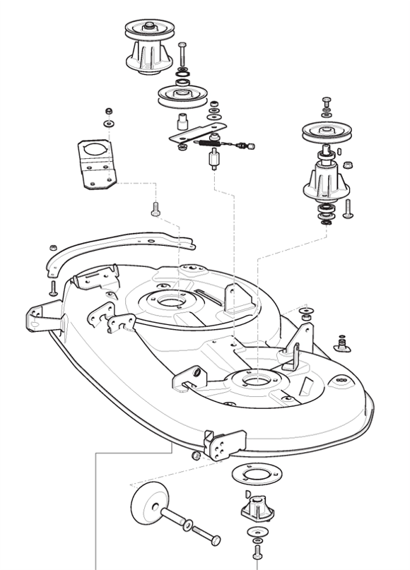 Stiga / Mountfield Genuine Parts - CUTTER DECK ASSEMBLY [BLACK] SD108 - P/N: 382565107/0