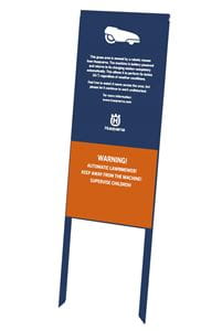 Husqvarna Automower Warning Sign (with wooden post) GB
