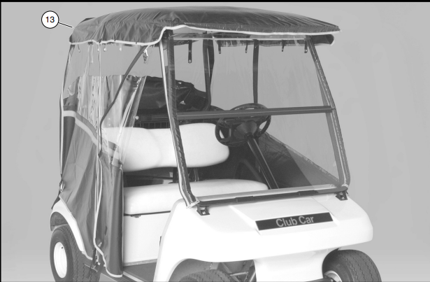 Club Car DS Weather Enclosure 3-Sided Beige – Genuine OEM AM10646