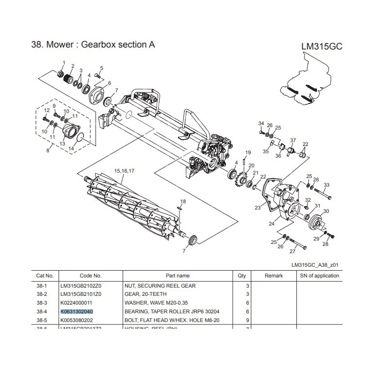 Baroness ROLLER BEARING - Part Number = K0631302040 - (Genuine Part)