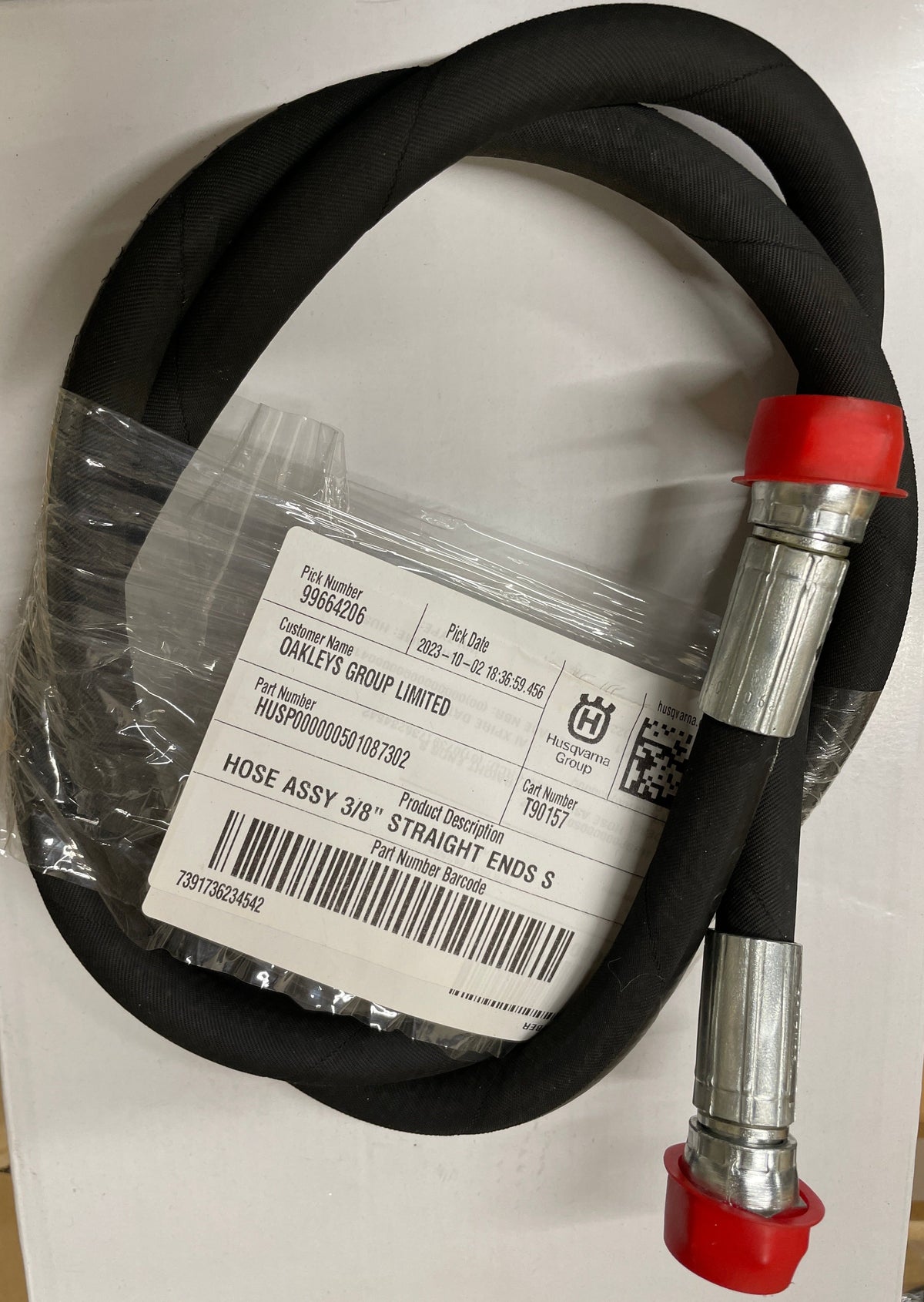 Husqvarna Genuine Part - HOSE ASSY 3/8" STRAIGHT ENDS S  (P/N: 501087302)