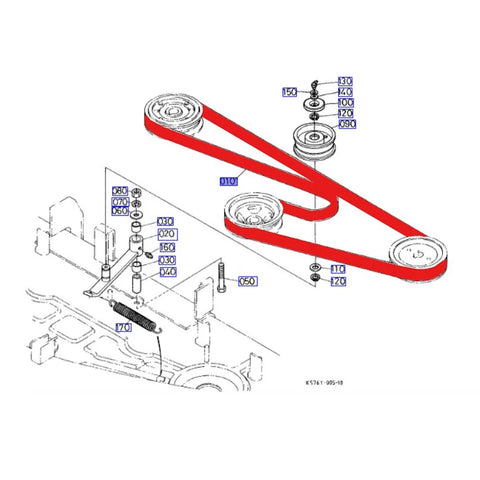 Kubota BELT,138 - Part Number = 7655334710 - (Genuine Part)