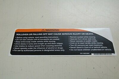 DECAL, WARNING - ROLLOVER 102519301